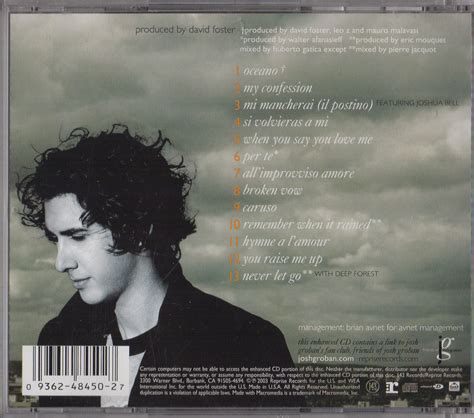 CLOSER by Josh Groban, 2003 CD, Reprise 48450-2