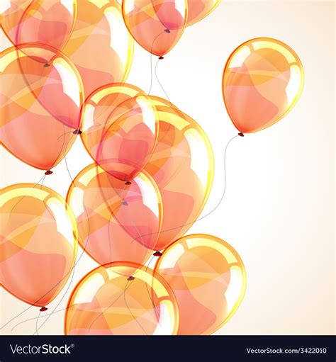 Holiday background with flying yellow balloons Vector Image