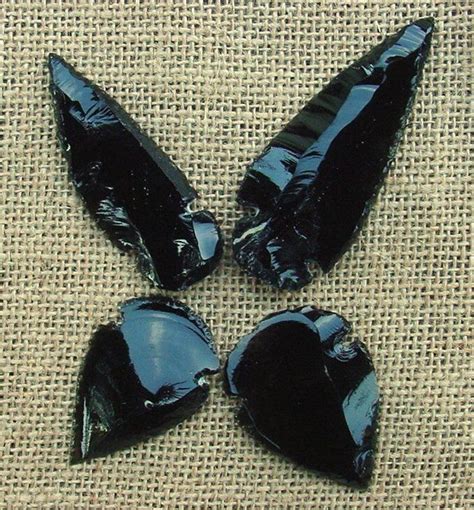 Obsidian Arrowheads Spearheads in 2024 | Obsidian arrowhead, Obsidian ...