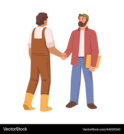 Businessman and farmer shaking hands Royalty Free Vector