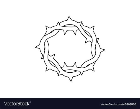 Crown of thorns line silhouette minimalist Vector Image