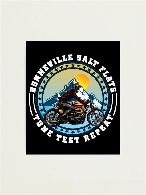 "Bonneville Salt Flats Vintage Retro Motorcycle Rider" Photographic Print for Sale by CharJens ...