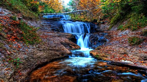 Download Fall Nature Waterfall HD Wallpaper