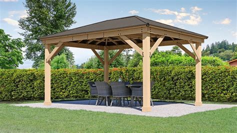 Yardistry 12 x 16 Meridian Gazebo 100% Cedar with Aluminum Roof – The ...