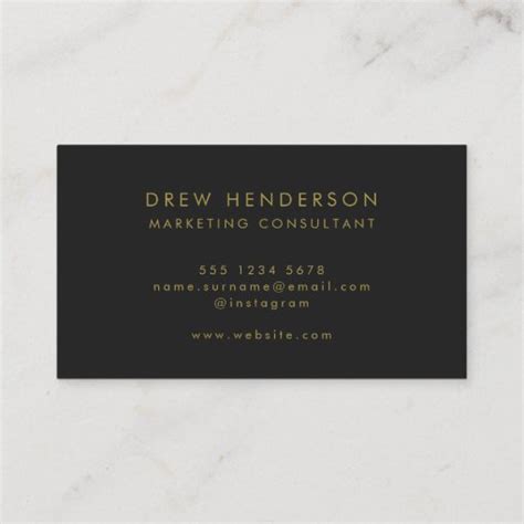 Gold Black | Minimalist Modern Elegant Stylish Business Card | Zazzle