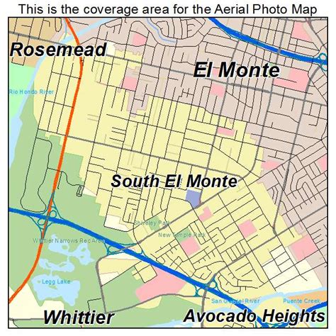 Aerial Photography Map of South El Monte, CA California