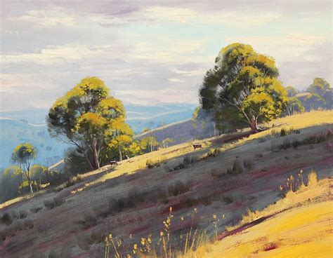 Hillside Landscape by ~artsaus on deviantART | Landscape, Oil painting landscape, Landscape ...