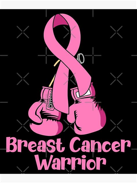 "Breast Cancer Warrior, Pink Awareness Ribbon Boxing Gloves" Poster for ...