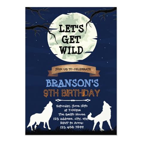 Wild wolf birthday party invitation | Zazzle.com