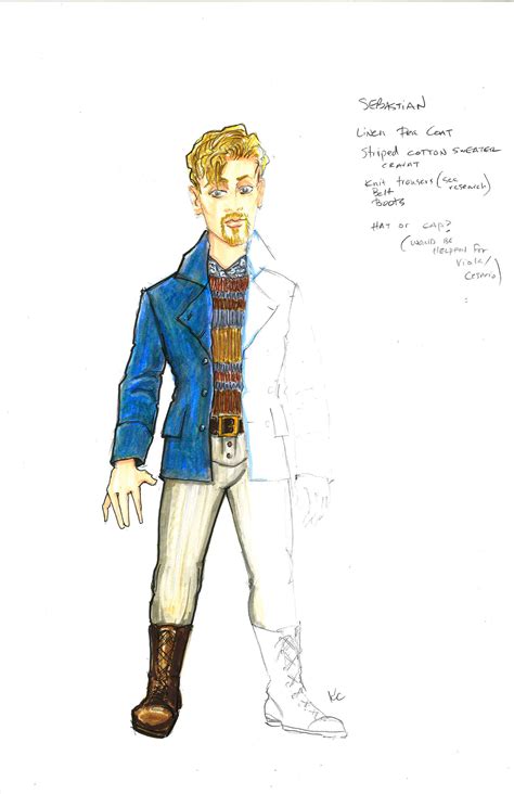 Sebastian costume rendering by Kevin Copenhaver for Utah Shakespeare ...