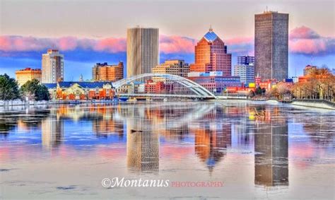 Rochester City Skyline with winter Lake effect clouds - photo by James ...