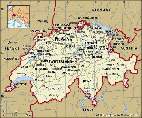 Map of Switzerland 🇨🇭 (the actual flag is square, not rectangular ...