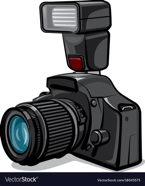 Camera with flash Royalty Free Vector Image - VectorStock