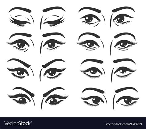 Female eyes expressions set Royalty Free Vector Image