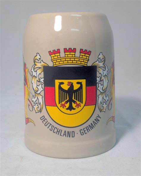 German Crest Stoneware Beer Mug - German Beer Mugs, Boots, Pilsners and ...