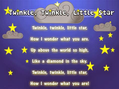 Twinkle Twinkle Little Star Printable Poem | Printablee