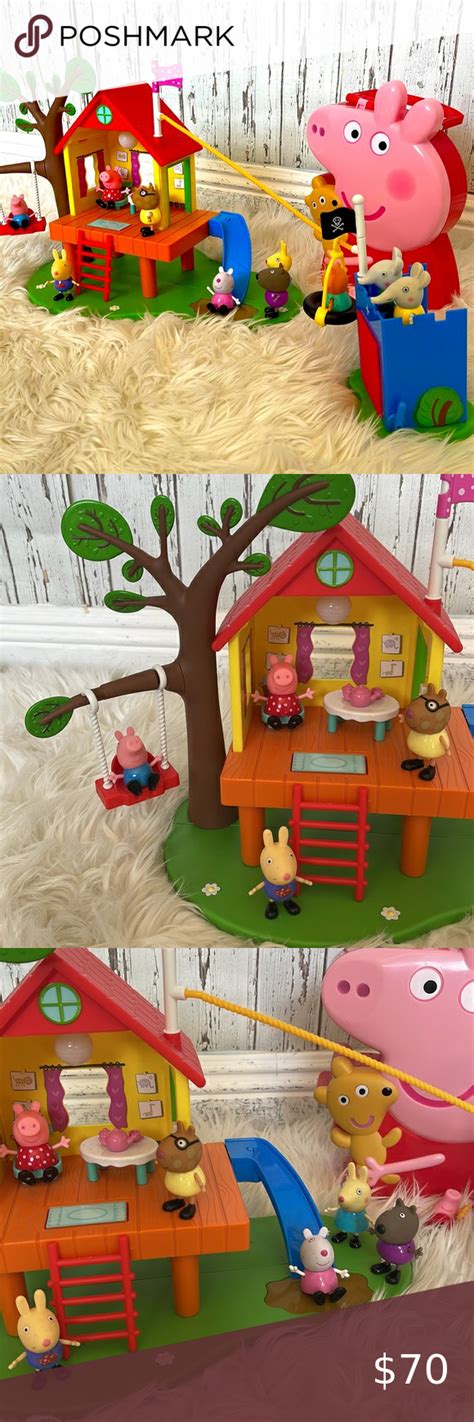 Peppa Pig Play Set Peppa Pig House, Tree Swing, Ziplining, Playset, Check, Shopping, Style, Swag ...