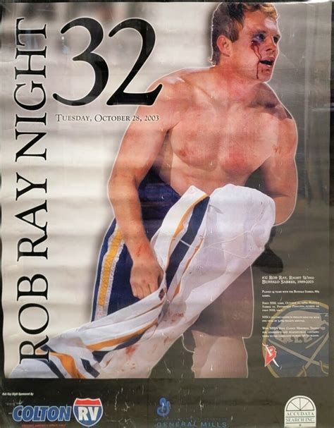 32 ROB RAY Night Poster 22x28 BUFFALO SABRES NHL Hockey Fights 10-28 ...