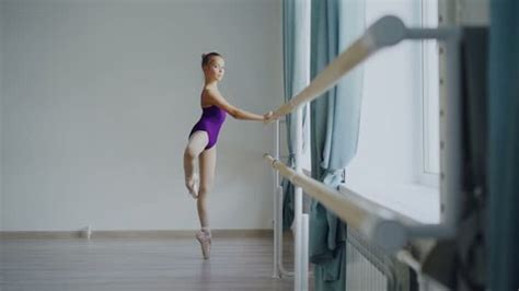 Slow Motion Little Balletdancer Standing On Stock Footage Video (100% ...