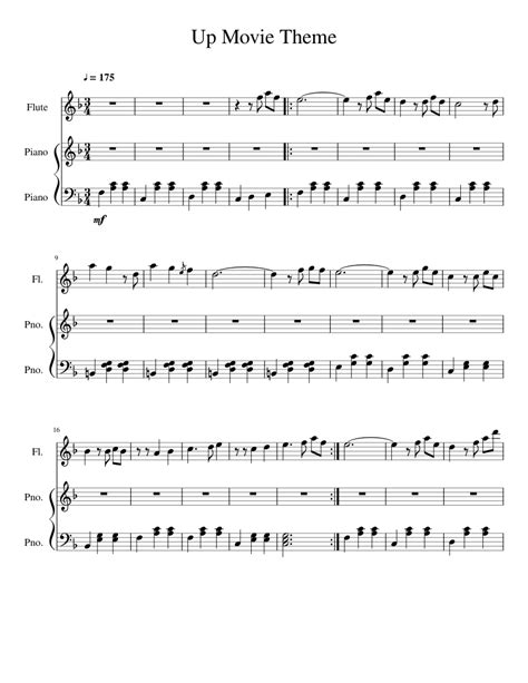 Up Movie Theme sheet music for Flute, Piano download free in PDF or MIDI