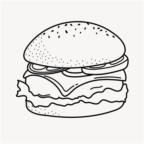 Hamburger Drawing Black And White