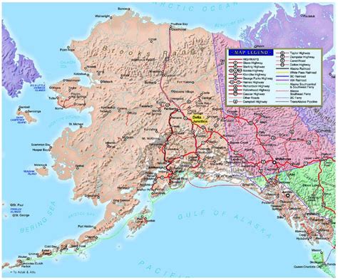 map of alaska | ... map of alaska map courtesy of delta junction website detailed map of ...