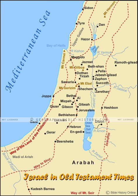 Old Testament Maps Then And Now