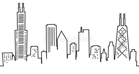 Cartoon Chicago Skyline stock illustration. Illustration of chicago ...