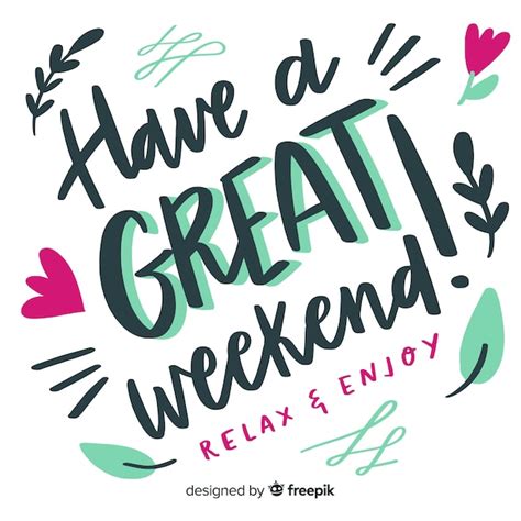 Free Vector | Leaning text weekend greeting