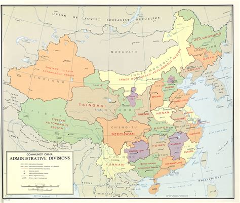 Large scale detailed administrative divisions map of Communist China - 1967 | China | Asia ...