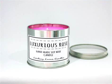 Rose Candle Rose Scented Candle Scented Candle Tin Candle