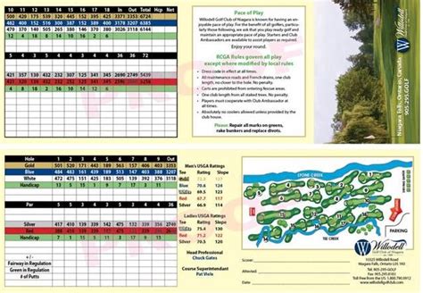 Scorecard - Willodell Golf Club of Niagara