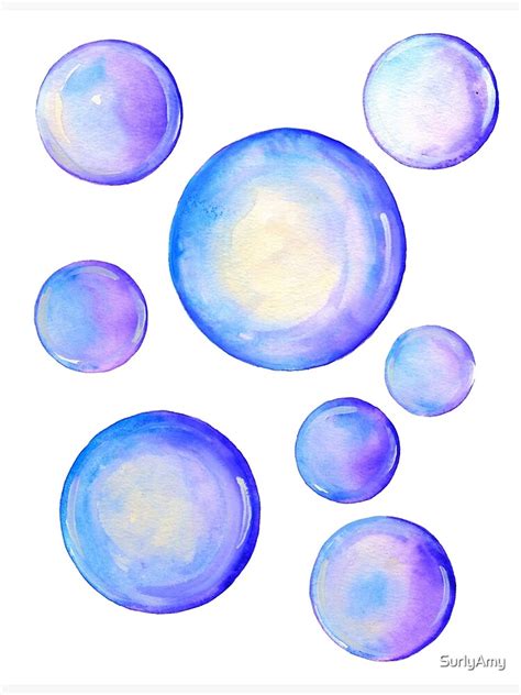 "Watercolor Bubbles" Poster for Sale by SurlyAmy | Redbubble