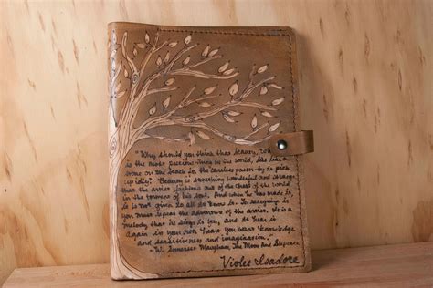 Custom Engraved Bible Cover Leather with Tree and