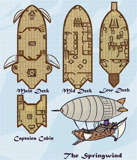 Air ship gaming map for steampunk games | Ship map, Fantasy map, Dungeon maps