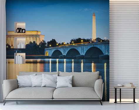 Washington DC Wallpaper, USA Skyline on the River Peel and Stick, Self ...