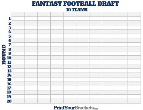 Fantasy Football Roster Sheets Printable