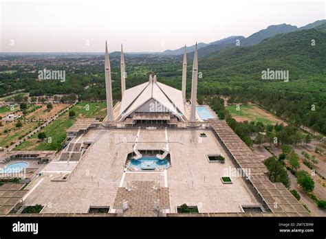 Beautiful Aerial View of Shah Faisal Mosque Islamabad Stock Photo - Alamy