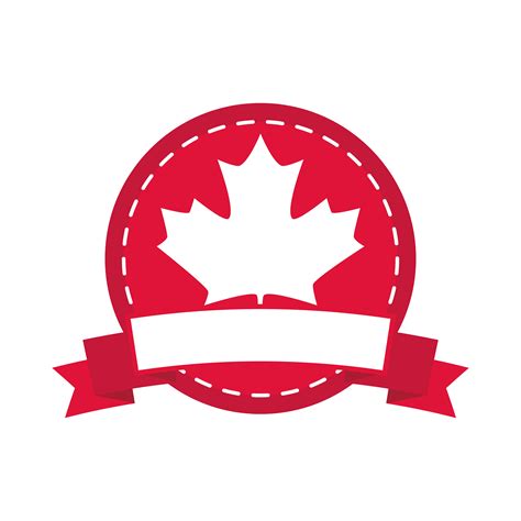 canada day maple leaf canadian flag color sticker design flat style icon 2553923 Vector Art at ...