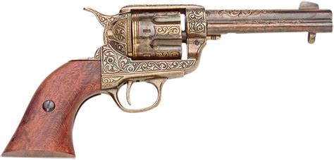 Old West Replica Fast Draw Gold Engraved Revolver Non-Firing Gun