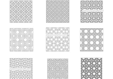 Islamic decorative patterns DWG, free CAD Blocks download