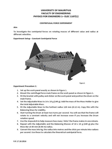 P1 Centrifugal Force Experiment | PDF | Mass | Velocity