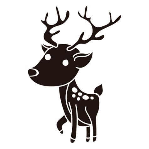 Reindeer Cartoon Silhouette Standing 22 PNG & SVG Design For T-Shirts