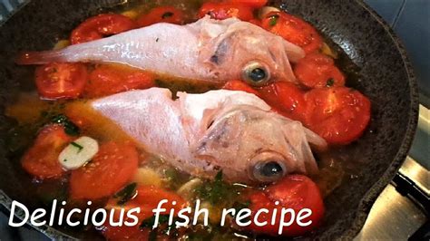 Rose fish recipe. How to cook Rosefish in crazy water - acqua pazza Italian food. - YouTube