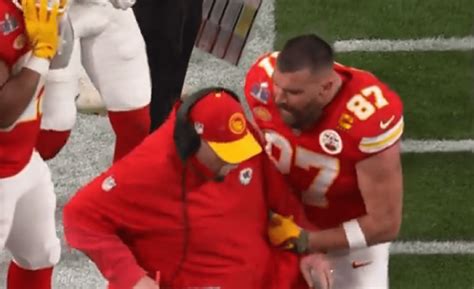 Travis Kelce Loses His Mind & Yells At Andy Reid On The Sidelines During Super Bowl - BroBible