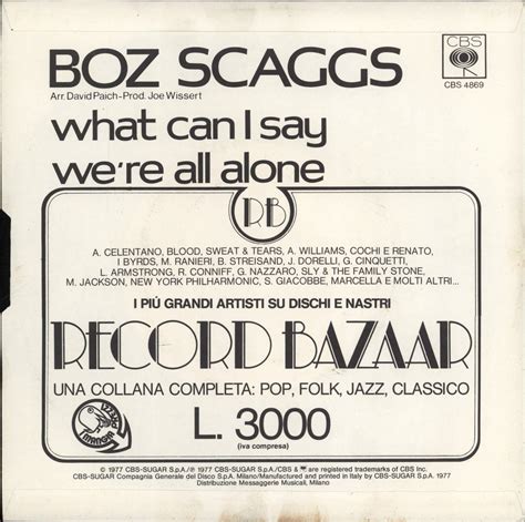 Boz Scaggs What Can I Say Italian 7" vinyl — RareVinyl.com