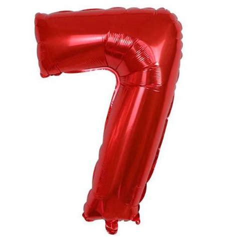 34" Red Number 7 Air Fill Foil Balloon - CLOSE OUT | Balloon Warehouse™