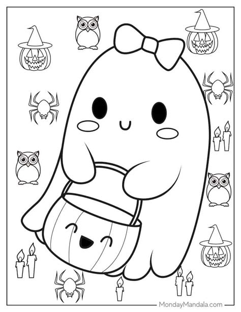 Cute Ghost Coloring Pages - Coloring Nation