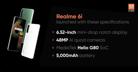 Realme 6i launched with Helio G80 SoC, 48MP quad rear cameras: price ...