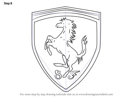 Learn How to Draw Ferrari Logo (Brand Logos) Step by Step : Drawing Tutorials